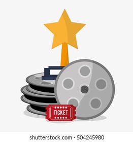 Film reel cinema and movie design