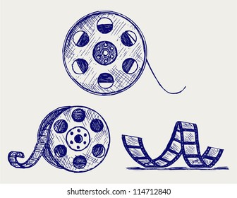 Film reel. Doodle style