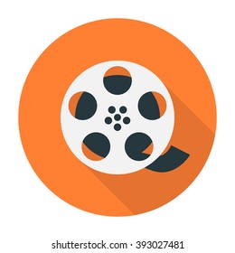 Film reel flat icon