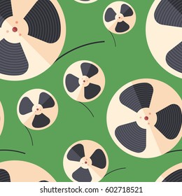 Film reel flat icon seamless pattern.