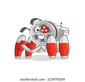 the film reel future robot vector. cartoon character