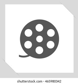 film reel icon, black vector illustration