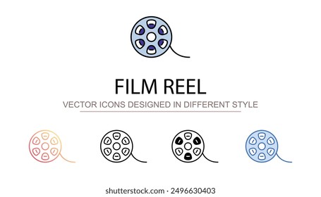 Film Reel icon design with white background stock illustration