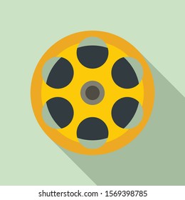 Film reel icon. Flat illustration of film reel vector icon for web design