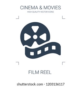 film reel icon. high quality filled film reel icon on white background. from cinema collection flat trendy vector film reel symbol. use for web and mobile