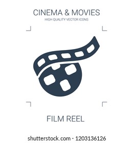 film reel icon. high quality filled film reel icon on white background. from cinema collection flat trendy vector film reel symbol. use for web and mobile