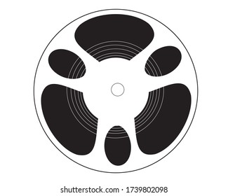 Film reel icon in isolate on a white background. Vector illustration.