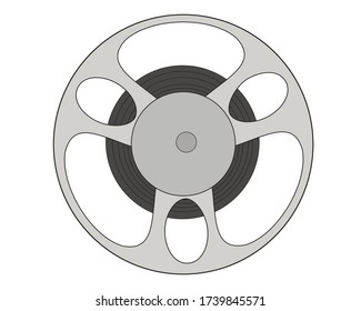 Film reel icon in isolate on a white background. Vector illustration.