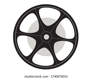 Film reel icon in isolate on a white background. Vector illustration.