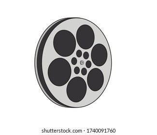 Film reel icon in isolate on a white background. Vector illustration.