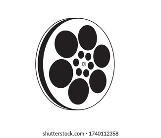 Film reel icon in isolate on a white background. Vector illustration.