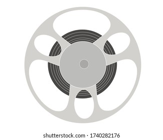Film reel icon in isolate on a white background. Vector illustration.
