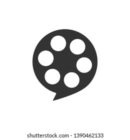 Film reel icon isolated. Flat design. Vector Illustration