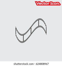 Film reel icon isolated sign symbol and flat style for app, web and digital design. Vector illustration.