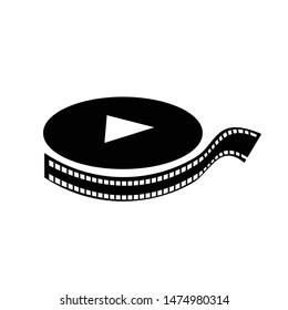 film reel icon. Logo element illustration.film reel design. colored collection. film reel concept. Can be used in web and mobile
