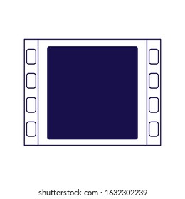 film reel icon over white background, flat design, vector illustration