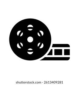 Film reel icon representing multimedia, video storage, and communication