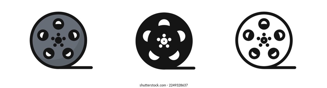 Film reel icon set. Film strip vector icons. EPS 10