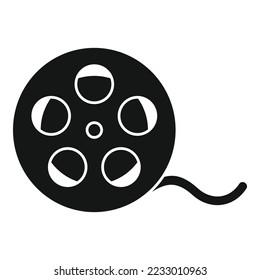 Film reel icon simple vector. Video cinema. Horror tape