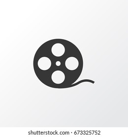 Film Reel Icon Symbol. Premium Quality Isolated Filmstrip Element In Trendy Style.