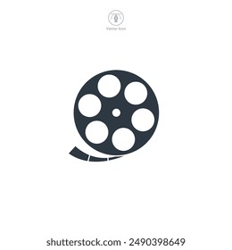 Film reel icon theme symbol vector illustration isolated on white background