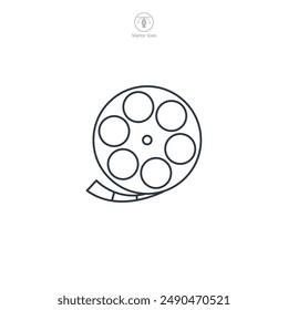 Film reel icon theme symbol vector illustration isolated on white background