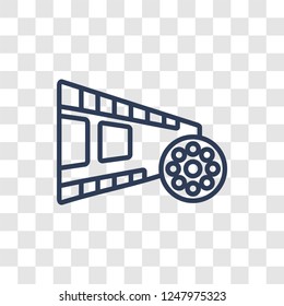 Film reel icon. Trendy linear Film reel logo concept on transparent background from Cinema collection