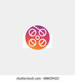 Film reel icon vector, clip art. Also useful as logo, web UI element, symbol, graphic image, silhouette and illustration. Compatible with ai, cdr, jpg, png, svg, pdf, ico and eps.