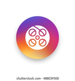 Film reel icon vector, clip art. Also useful as logo, circle app icon, web UI element, symbol, graphic image, silhouette and illustration. Compatible with ai, cdr, jpg, png, svg, pdf, ico and eps.