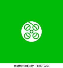 Film reel icon vector, clip art. Also useful as logo, web UI element, symbol, graphic image, silhouette and illustration.