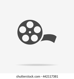 Film reel icon. Vector concept illustration for design.