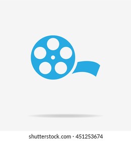 Film reel icon. Vector concept illustration for design.