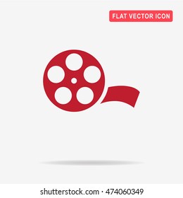 Film reel icon. Vector concept illustration for design.