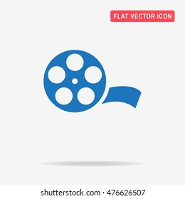 Film reel icon. Vector concept illustration for design.
