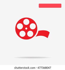 Film reel icon. Vector concept illustration for design.