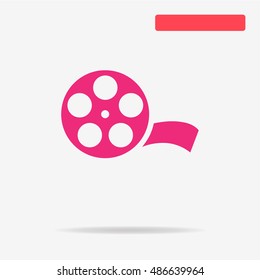 Film reel icon. Vector concept illustration for design.