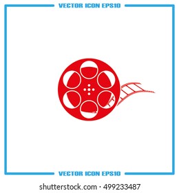 film reel icon vector EPS 10, abstract sign video tape flat design,  illustration modern isolated badge for website or app.