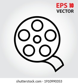 Film Reel icon vector. Eps10 vector illustration.