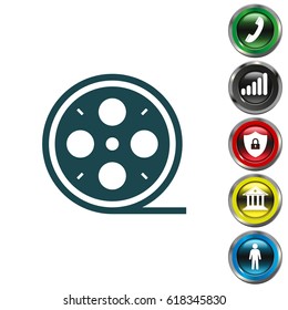 film reel icon. vector illustration 