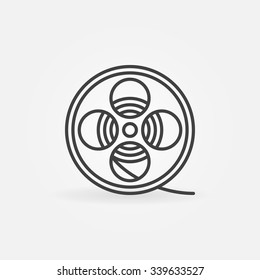Film reel icon - vector line video symbol or logo