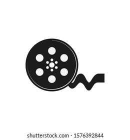 Film Reel Icon White Background Stock Vector (Royalty Free) 1576392844 ...