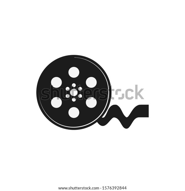 Film reel icon with a\
white background