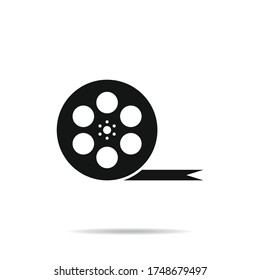 Film reel icon.Movie symbol.Fill roll sign.Filmstrip graphic.Cinema vector illustration