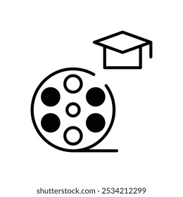 Film Reel icons set five different style vector stock illustration