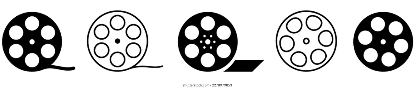 Film reel icons. Symbol for website design, logo, app, UI. Vector illustration, EPS10 
