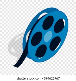 Film reel isometric icon 3d on a transparent background vector illustration