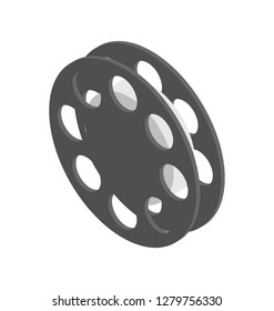 Film reel, isometric vector icon
