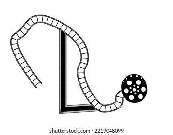 Film reel l icon athletic sneaker brands vector icon illustration, 
film reel vector logos and icons.