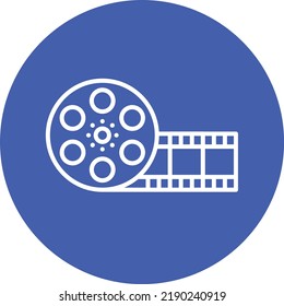 Film Reel line circle icon vector image. Can also be used for web apps, mobile apps and print media.