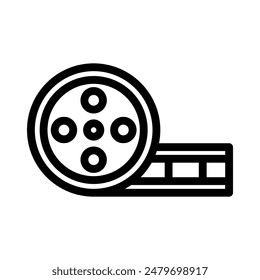 film reel line icon illustration vector graphic. Simple element illustration vector graphic, suitable for app, websites, and presentations isolated on white background
